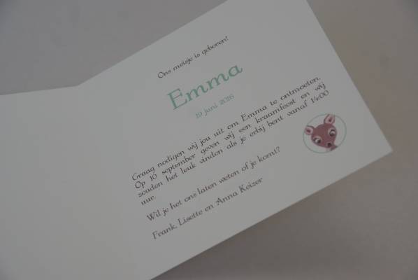 geboortekaartje emma lichtgroen